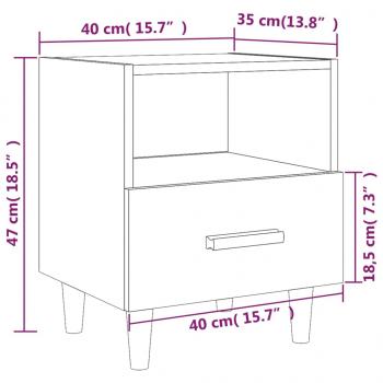 Nachttische 2 Stk. Betongrau 40x35x47 cm