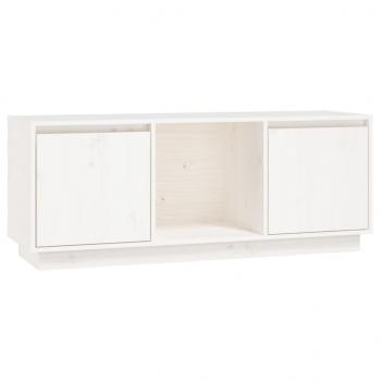 TV-Schrank Weiß 110,5x35x44 cm Massivholz Kiefer