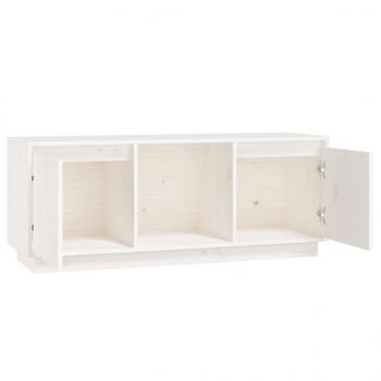 TV-Schrank Weiß 110,5x35x44 cm Massivholz Kiefer