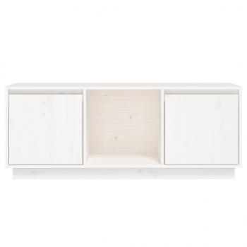 TV-Schrank Weiß 110,5x35x44 cm Massivholz Kiefer