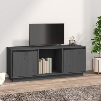 ARDEBO.de - TV-Schrank Grau 110,5x35x44 cm Massivholz Kiefer