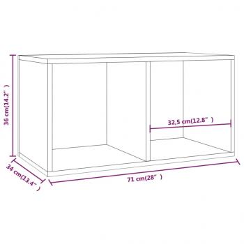 Schallplatten-Box Braun Eiche-Optik 71x34x36 cm Holzwerkstoff