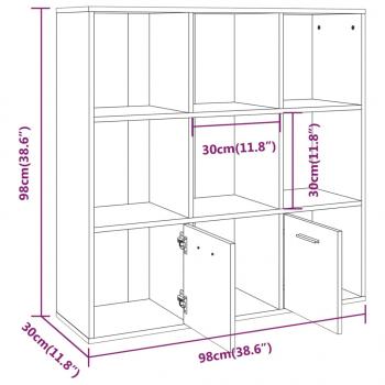 Bücherschrank Räuchereiche 98x30x98 cm