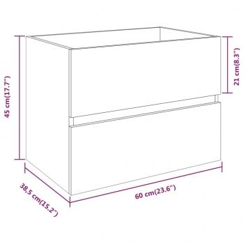 Waschbeckenschrank Räuchereiche 60x38,5x45 cm Holzwerkstoff