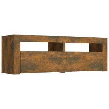 TV-Schrank mit LED-Leuchten Räuchereiche 120x35x40 cm