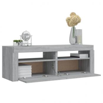 TV-Schrank mit LED-Leuchten Grau Sonoma 120x35x40 cm