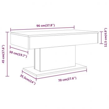 Couchtisch Grau Sonoma 96x50x45 cm Holzwerkstoff