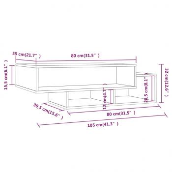 Couchtisch Grau Sonoma 105x55x32 cm Holzwerkstoff