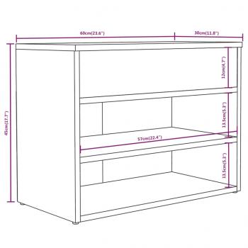 Schuhbank Räuchereiche 60x30x45 cm Holzwerkstoff