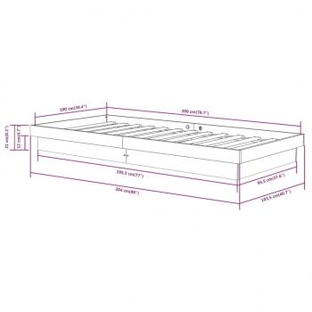 Massivholzbett 100x200 cm