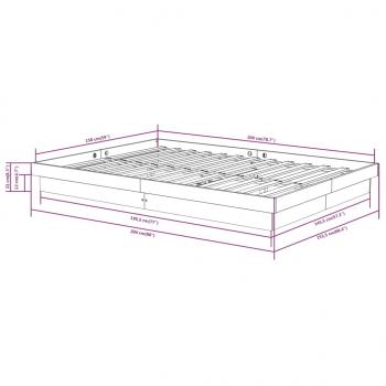 Massivholzbett Grau 150x200 cm