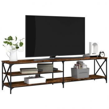 TV-Schrank Räuchereiche 200x40x50 cm Holzwerkstoff und Metall