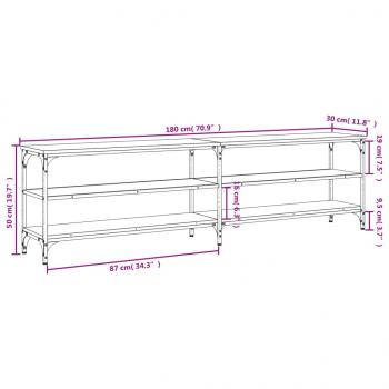 TV-Schrank Braun Eiche 180x30x50 cm Holzwerkstoff und Metall