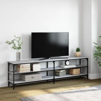 ARDEBO.de - TV-Schrank Grau Sonoma 180x30x50 cm Holzwerkstoff und Metall