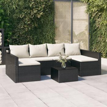 ARDEBO.de - 2-tlg. Garten-Lounge-Set mit Kissen Schwarz Poly Rattan