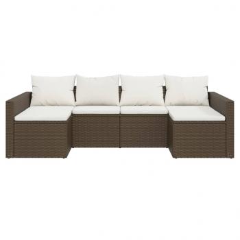 2-tlg. Garten-Lounge-Set mit Kissen Braun Poly Rattan