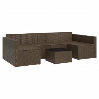 2-tlg. Garten-Lounge-Set mit Kissen Braun Poly Rattan