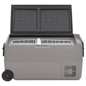 Kühlbox mit Rollen und Griff Schwarz & Grau 36 L PP & PE