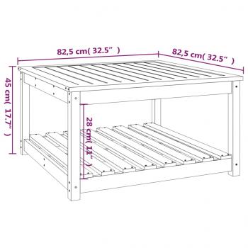 Gartentisch Grau 82,5x82,5x45 cm Massivholz Kiefer