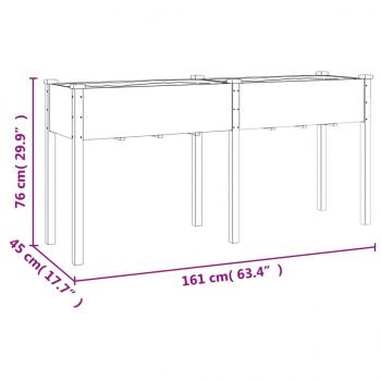 Pflanzkübel mit Einsatz 161x45x76 cm Massivholz Tanne