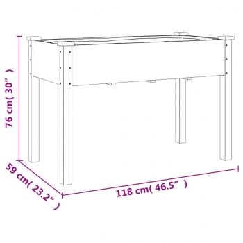 Pflanzkübel mit Einsatz Braun 118x59x76 cm Massivholz Tanne