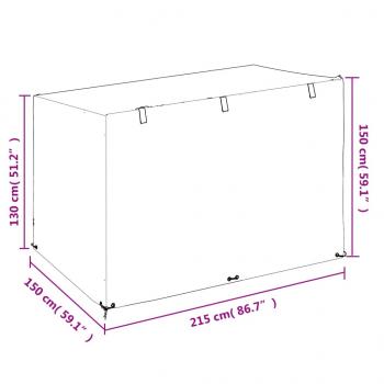 Abdeckungen für Schaukelbank 2 Stk. 12 Ösen 215x150x130/150 cm