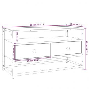 TV-Schrank Braun Eichen-Optik 80x35x45 cm Holzwerkstoff