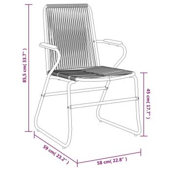 5-tlg. Garten-Essgruppe Schwarz PVC Rattan