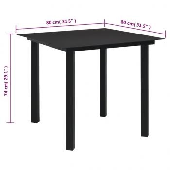 5-tlg. Garten-Essgruppe Schwarz PVC Rattan