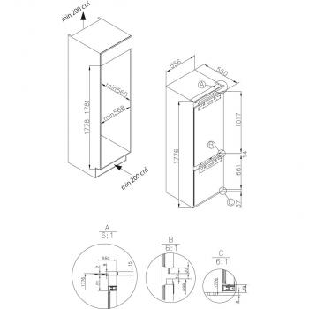 ARDEBO.de Amica EKGCX 387 955 Einbau Kühl-Gefrierkombination, Nischenhöhe 178 cm, 237L, NoFrost, Festtürtechnik, AdaptZone, Supergefrierfunktion, Superkühlenfunktion