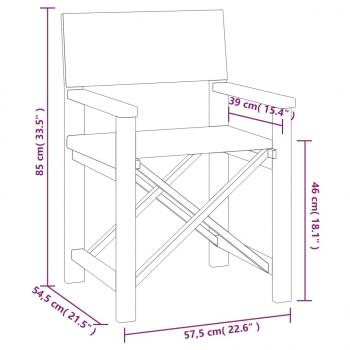 Regiestühle 2 Stk. Massivholz Teak Grau