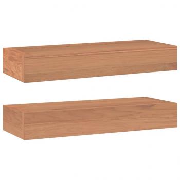 Wandregale 2 Stk. 40x15x4 cm Massivholz Teak