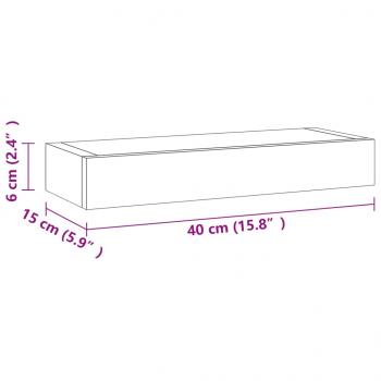 Wandregale 2 Stk. 40x15x4 cm Massivholz Teak