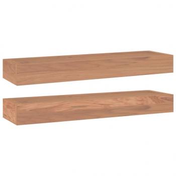 Wandregale 2 Stk. 60x15x4 cm Massivholz Teak