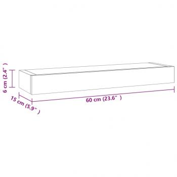 Wandregale 2 Stk. 60x15x4 cm Massivholz Teak