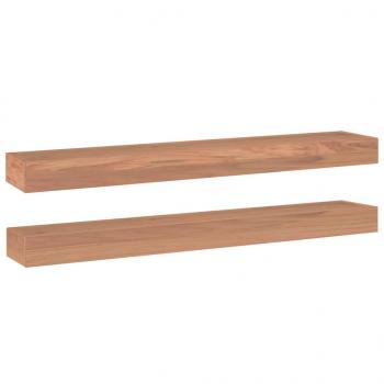 Wandregale 2 Stk. 90x15x4 cm Massivholz Teak