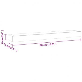 Wandregale 2 Stk. 90x15x4 cm Massivholz Teak