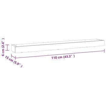 Wandregale 2 Stk. 110x15x6 cm Massivholz Teak