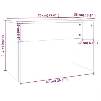 Schminkhocker Weiß 70x35x45 cm Holzwerkstoff