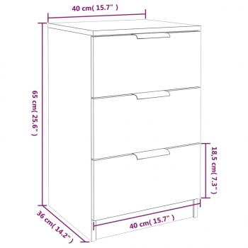 Nachttische 2 Stk. Betongrau 40x36x65 cm