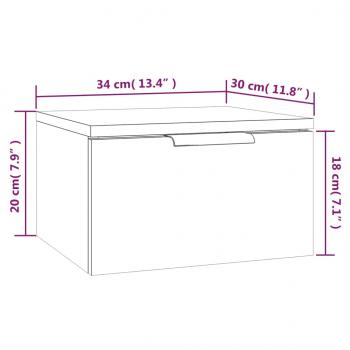 Wand-Nachttische 2 Stk. Sonoma-Eiche 34x30x20 cm