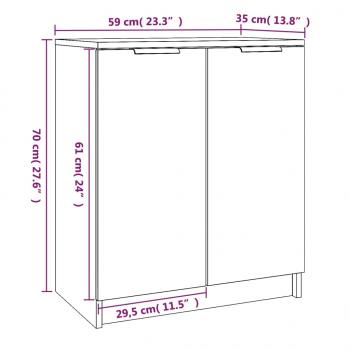 Schuhschrank Betongrau 59x35x70 cm Holzwerkstoff