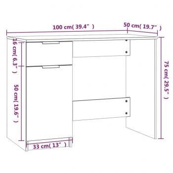 Schreibtisch Weiß 100x50x75 cm Holzwerkstoff