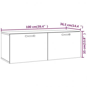 Wandschrank Schwarz 100x36,5x35 cm Holzwerkstoff