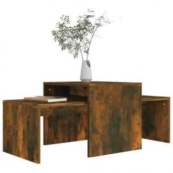 Couchtisch-Set Räuchereiche 100x48x40 cm Holzwerkstoff