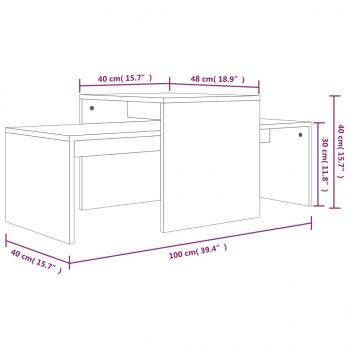 Couchtisch-Set Räuchereiche 100x48x40 cm Holzwerkstoff