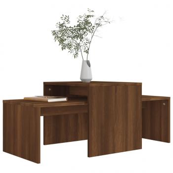 Couchtisch-Set Braun Eichen-Optik 100x48x40 cm Holzwerkstoff