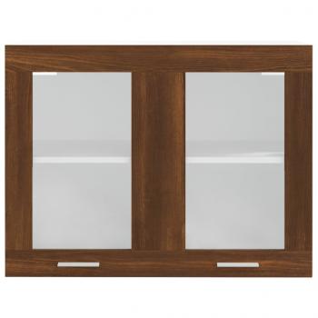 Hängeschrank Glas Braun Eichen-Optik 80x31x60 cm Holzwerkstoff