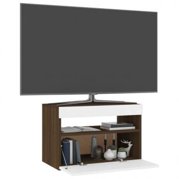 TV-Schrank mit LED-Leuchten Braun Eichen-Optik 60x35x40 cm