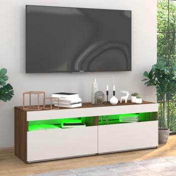 TV-Schränke 2Stk mit LED-Leuchten Braun Eichen-Optik 60x35x40cm